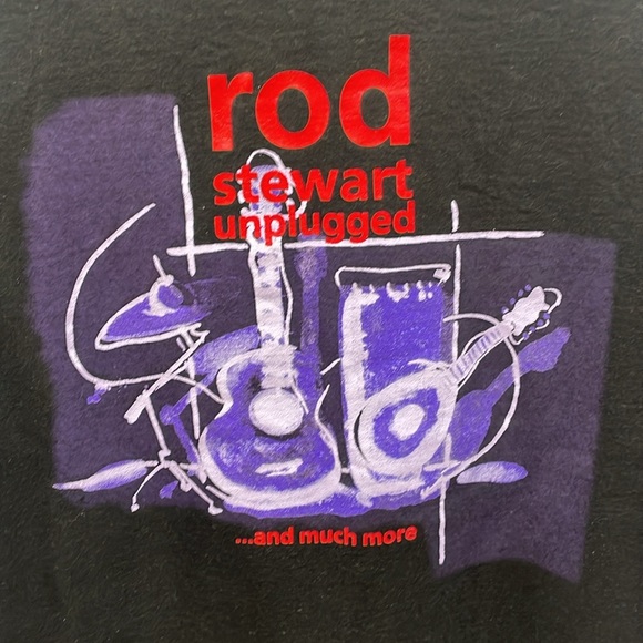 Vintage 1993 Rod Stewart Unplugged Promo Graphic T-shirt - Picture 12 of 16